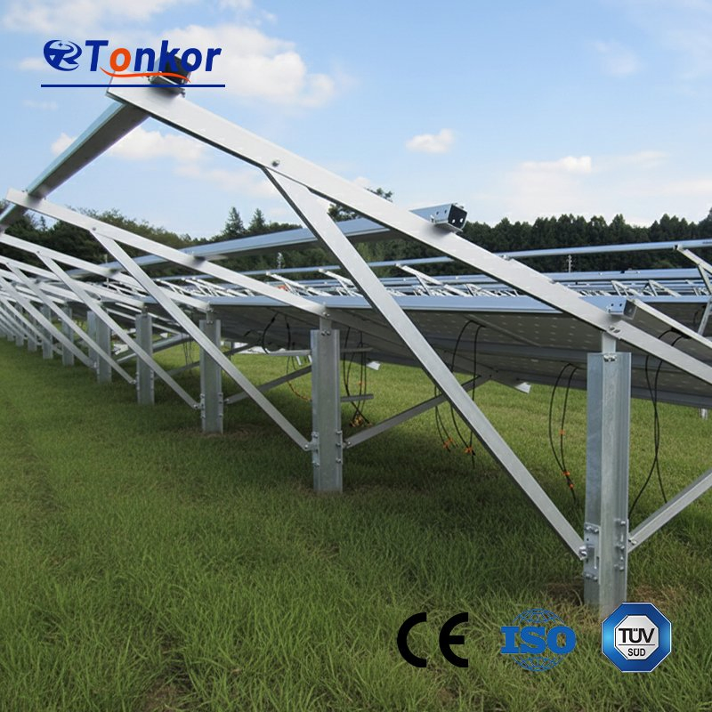 Adjustable Aluminum Single-Pole Solar Ground Mounting Structure for PV Panels