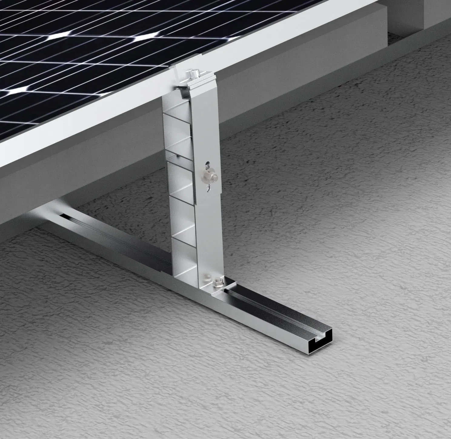 Free Design Flat Roof Photovoltaic Solar Ballasted Solar Panel Mounting System 5 10 15 Degree Roof Mounting PV