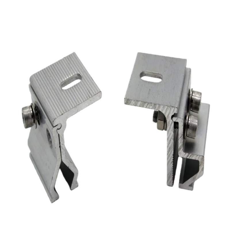 Stainless Steel Aluminum Anodized Silver/Black Solar Mounting Clamp for Corrugated Metal Roof Panels Standing Seam Design 60m/S