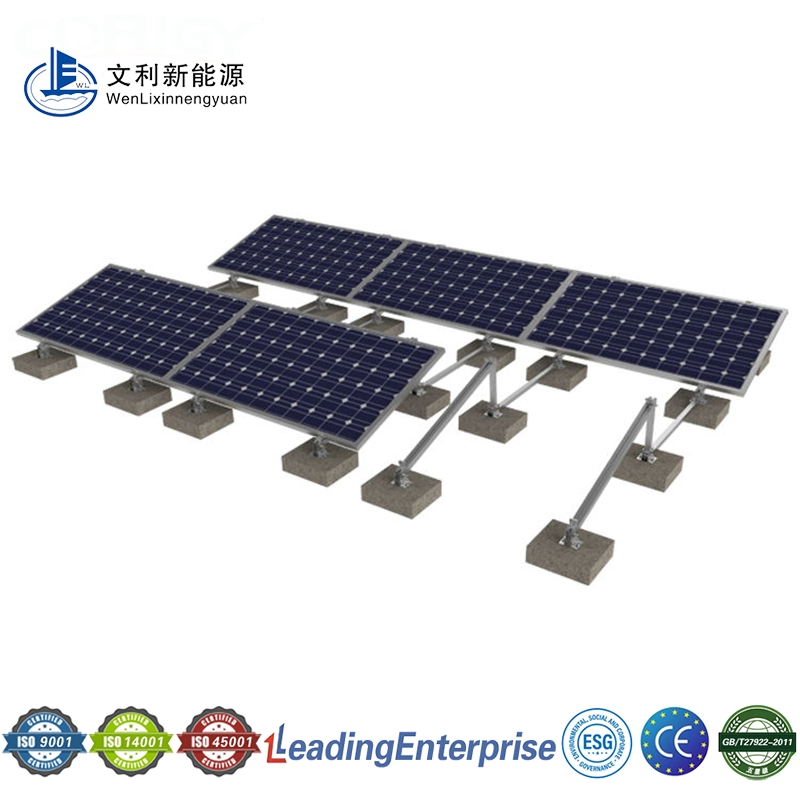 Free Energy No Rail Ballasted Solar Mounting Structure on Flat Roof