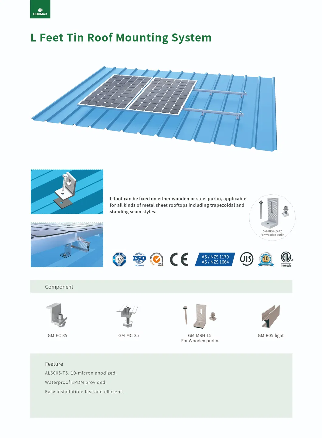 Solar Metal Roof Racking Solutions