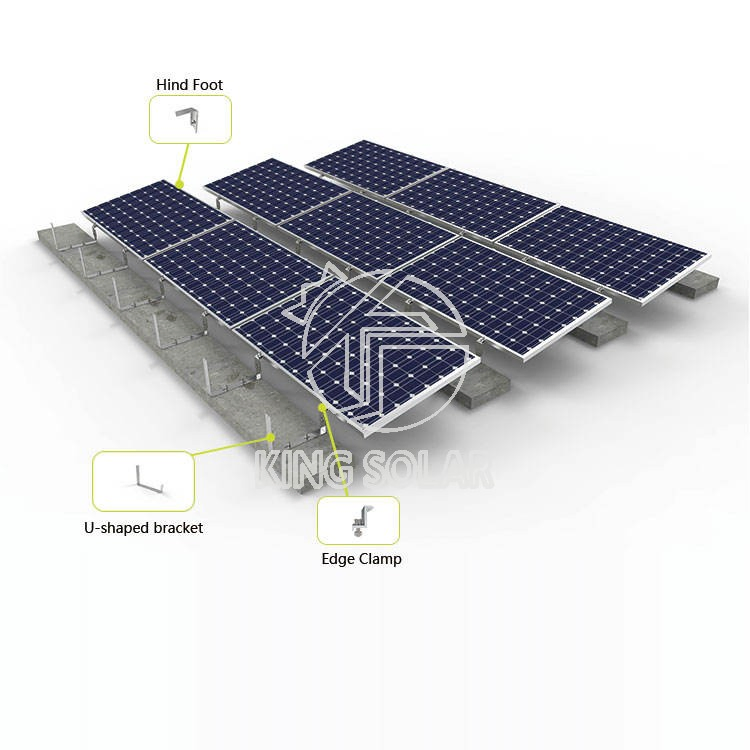 Wind Resistant Solar Ballasted Flat Roof Mounting System