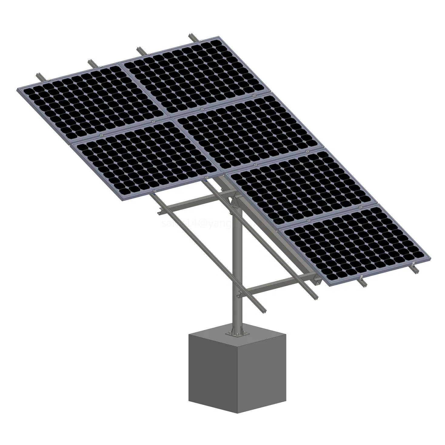 PV Plant Single Pole Solar Module Ground Mounting Steel Structure