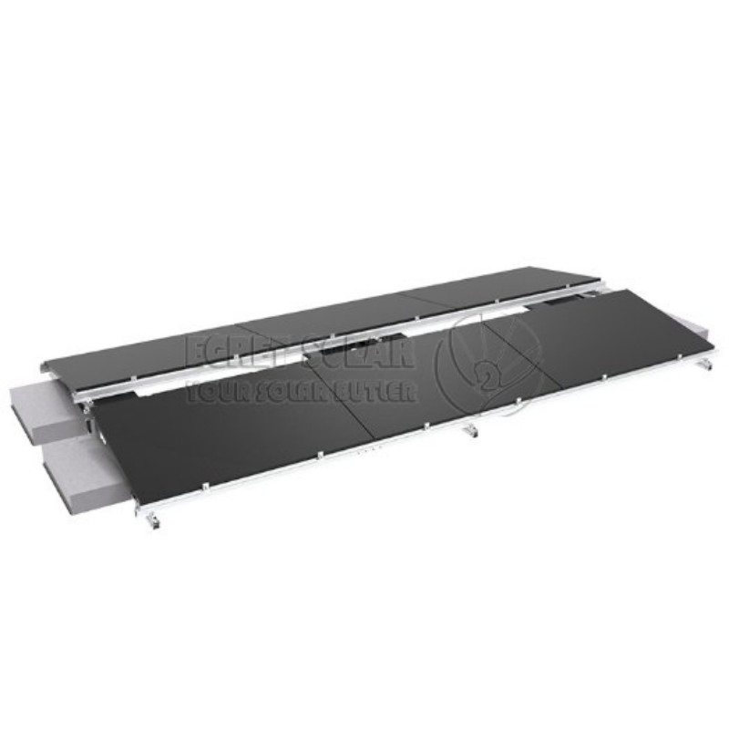 100kw PV Aluminium Solar Panel Ballasted Concrete Flat Roof Mounting Rack Systems