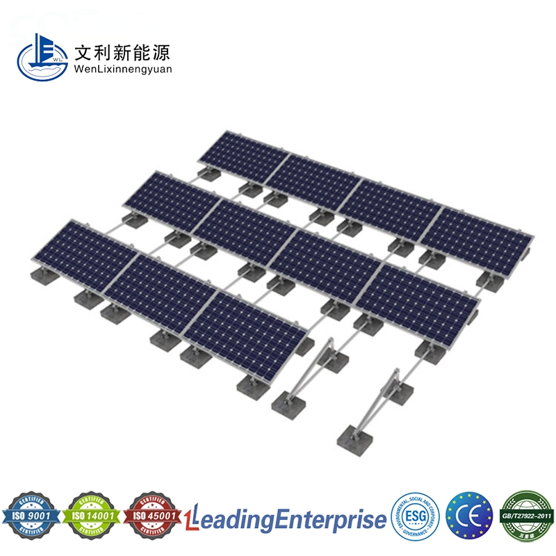 Free Energy No Rail Ballasted Solar Mounting Structure on Flat Roof