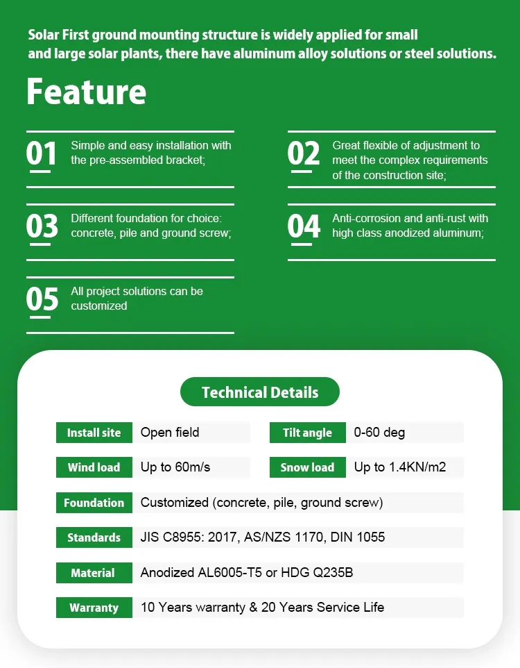 Solar Ground Mounting Structure Single Pile C Pole Solution