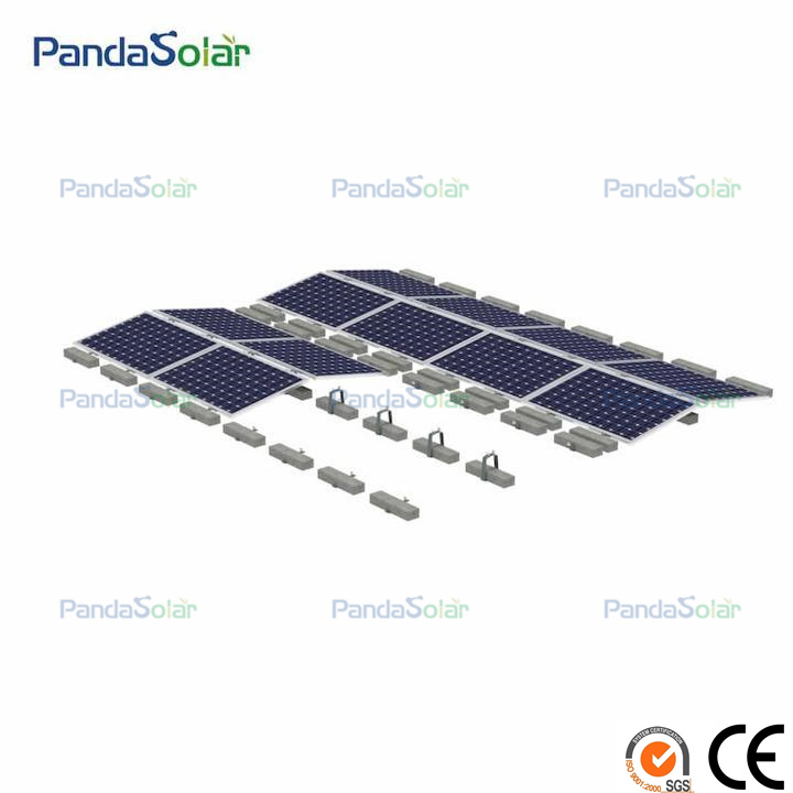 Pandasolar Concrete Steel Solar Ballasted Brackets Flat Roof Mounting System Installed Easily