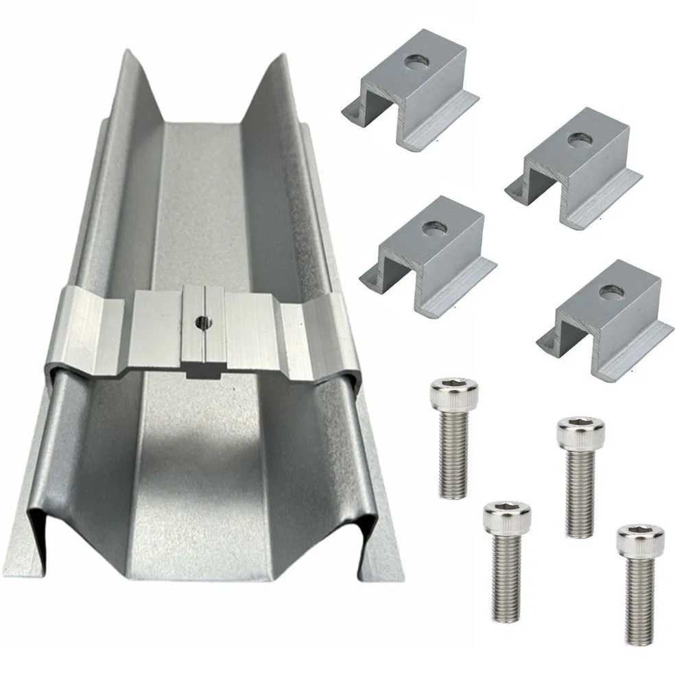 M-Shape Drainage Gutter for Solar Carport System Waterproof PV Mounting Accessories BIPV Parking Canopy Sink Accessory