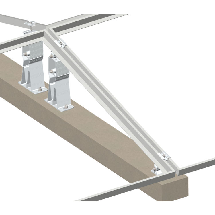 Concrete Flat Roof East-West Ballasted Structure Aluminum Solar Mounting System Bracket Factory Flat Roof PV Mounting