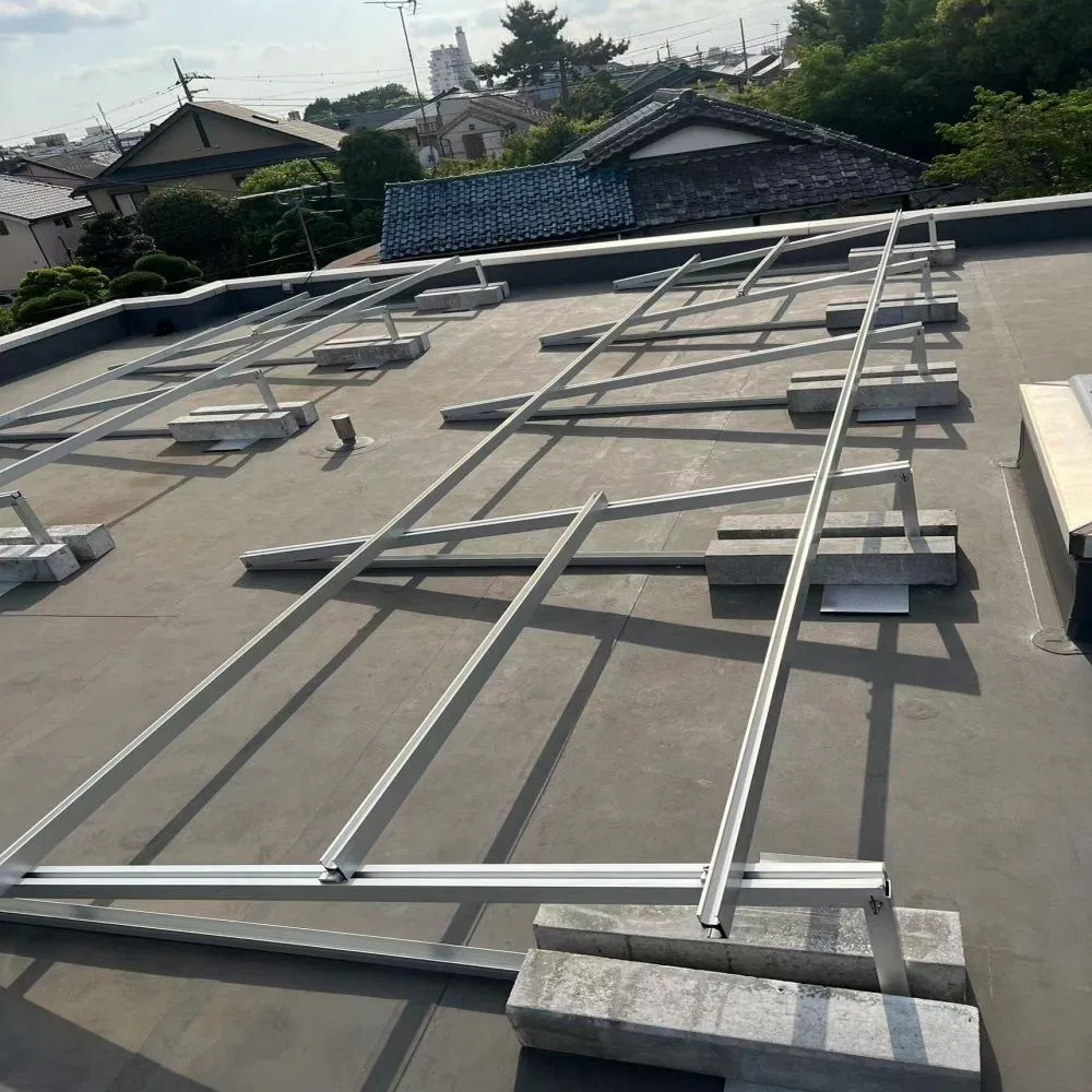 Aluminum Ballasted Solar Flat Roof Mounting Structure