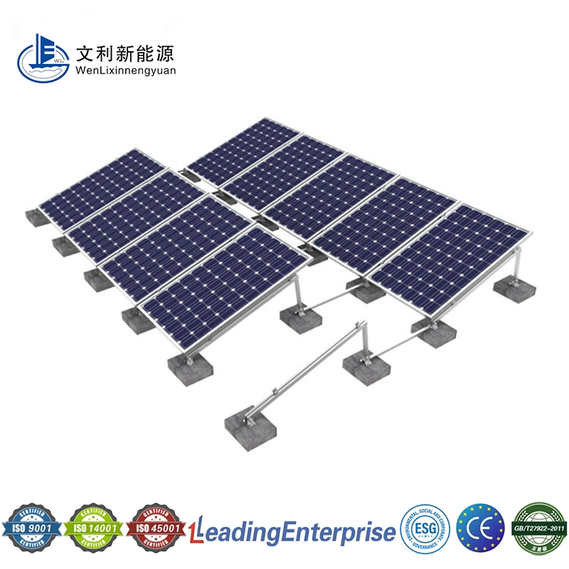 Free Energy No Rail Ballasted Solar Mounting Structure on Flat Roof