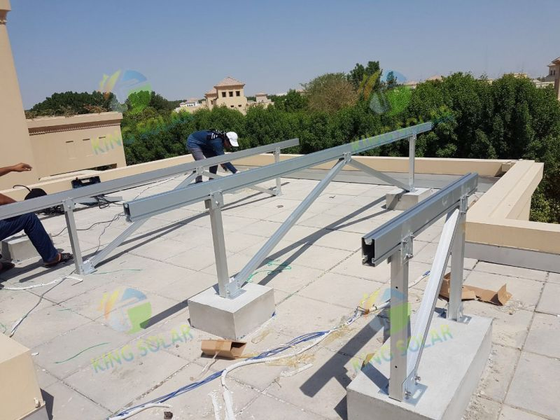 Aluminum Ballasted Solar Flat Roof Mounting Structure
