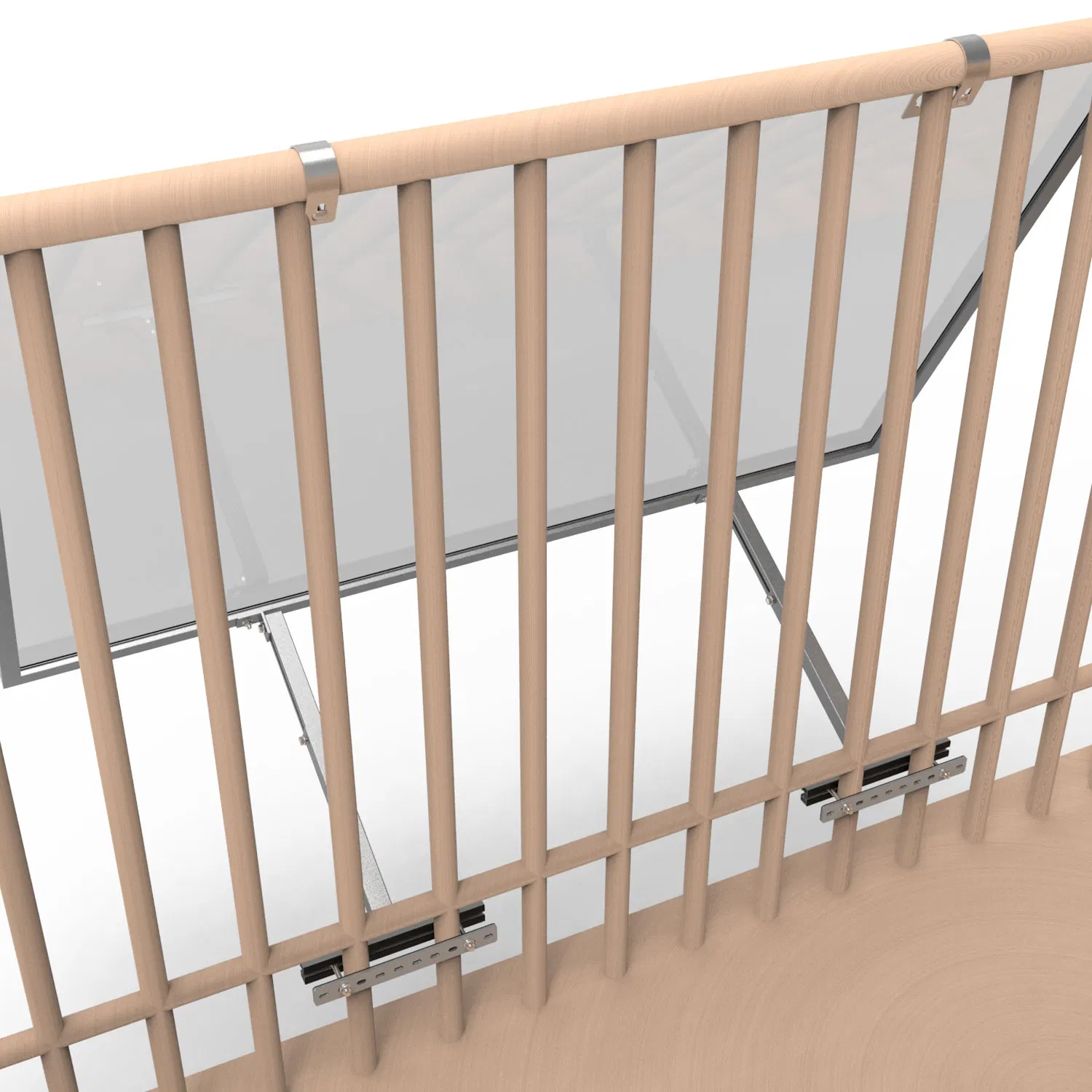 Photovoltaic Panel Bracket Solar Mounting Adjustable Angle Balcony Railing Structure