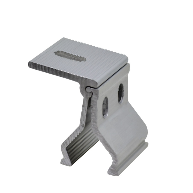 Stainless Steel Aluminum Anodized Silver/Black Solar Mounting Clamp for Corrugated Metal Roof Panels Standing Seam Design 60m/S