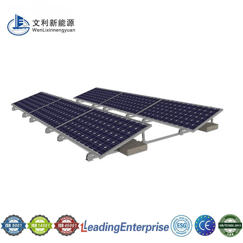 Free Energy No Rail Ballasted Solar Mounting Structure on Flat Roof