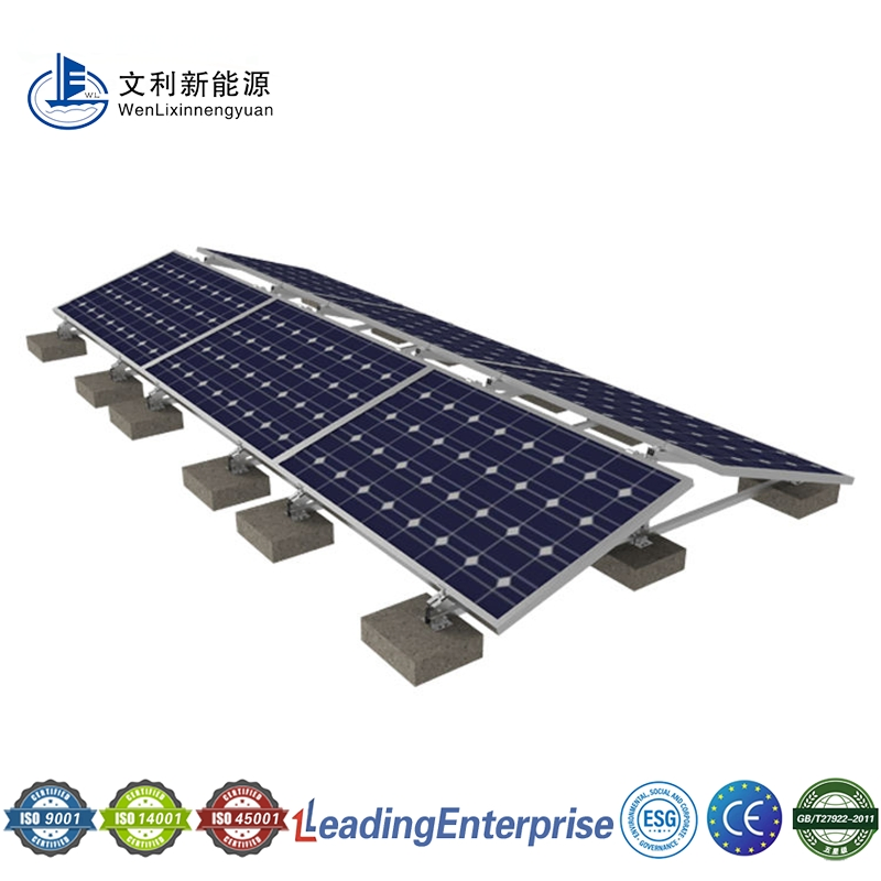 Free Energy No Rail Ballasted Solar Mounting Structure on Flat Roof