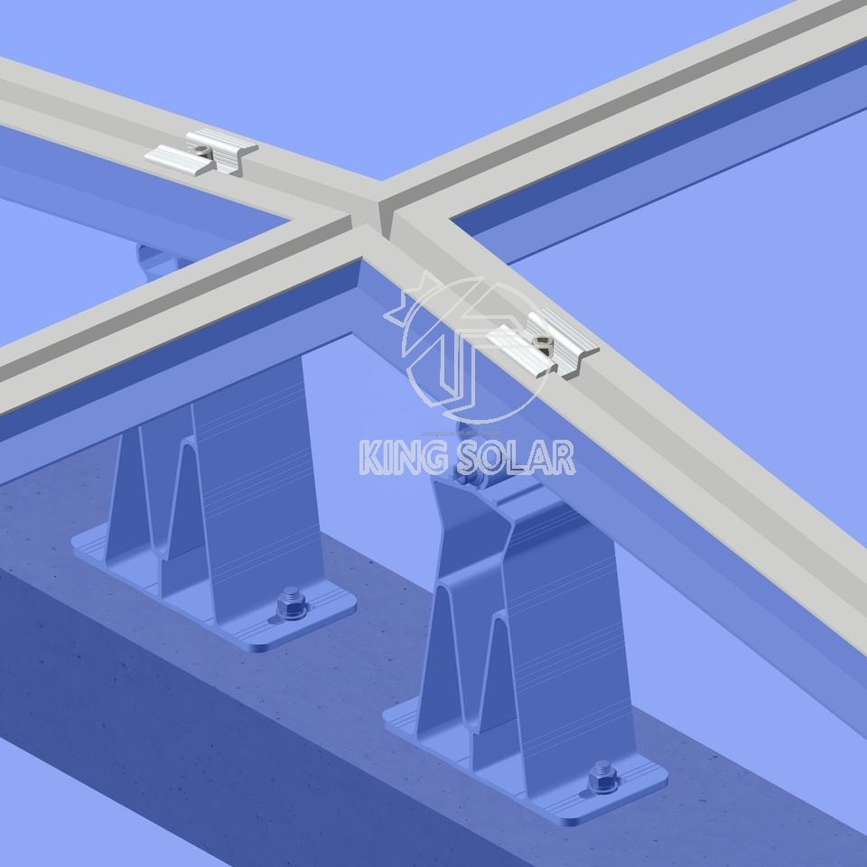 Non-Penetrating Ballasted Solar Flat Roof Mounting System