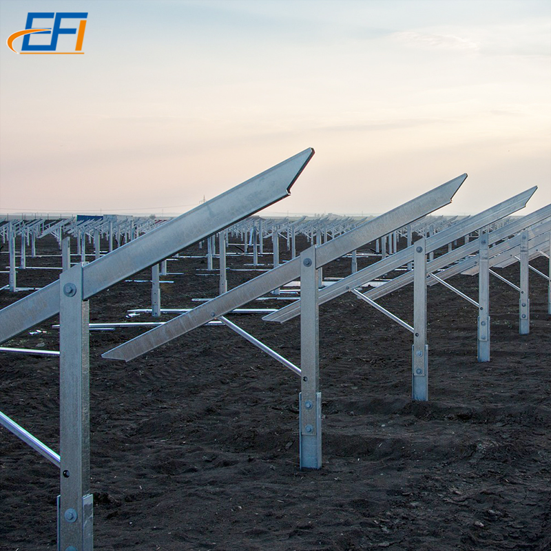 Ground Single Pole Solar PV Mounting Brackets PV Ground System Mounting Structure