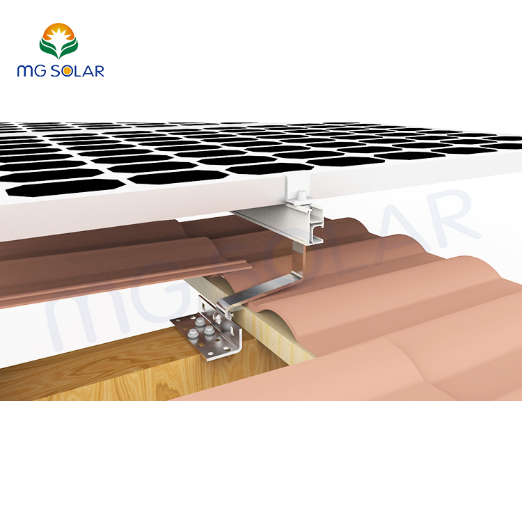 Tile Roof Solar Mounting System BIPV Panel Waterproof Mount No Penetrating to Roman Tile Roof Mounting System