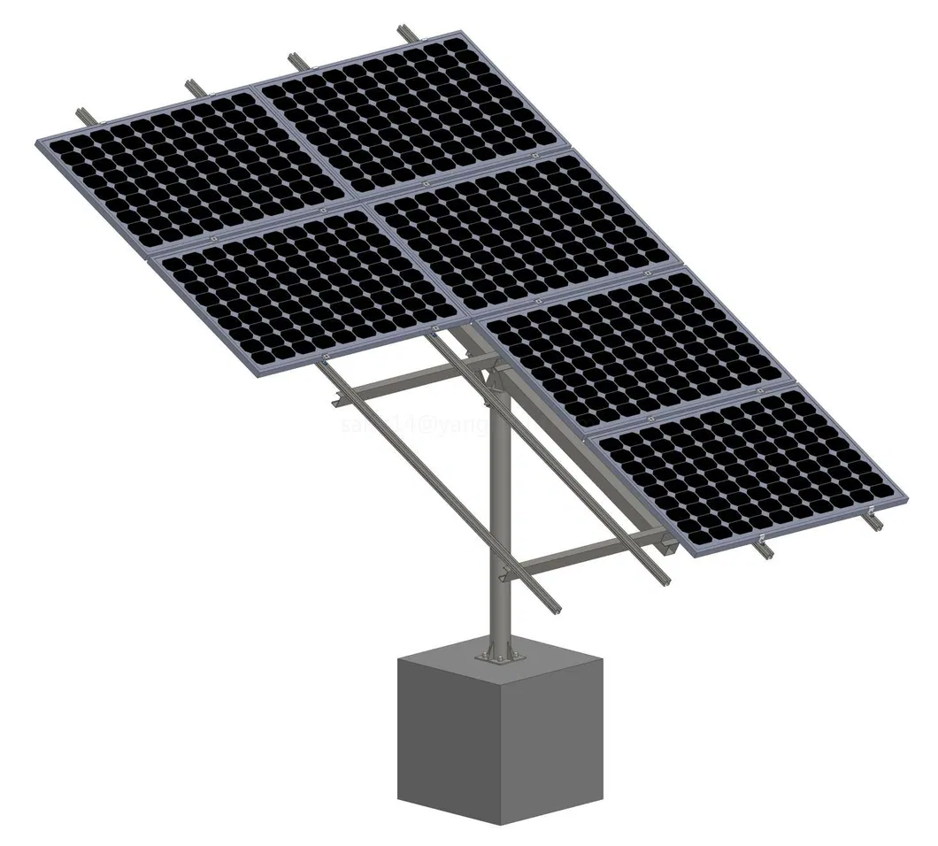 PV Plant Single Pole Solar Module Ground Mounting Steel Structure