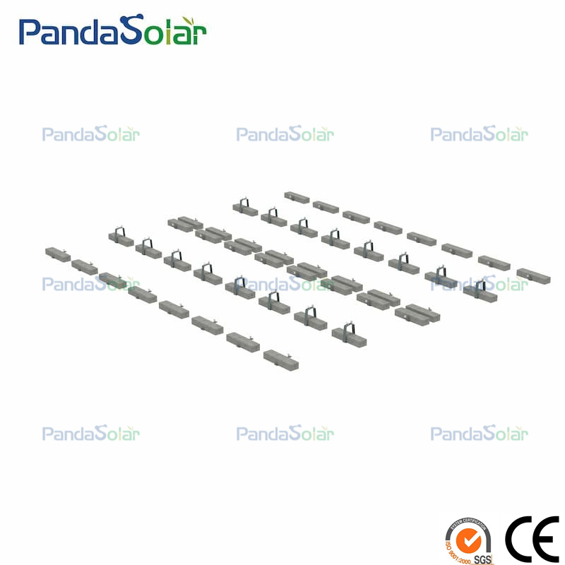 Pandasolar Concrete Steel Solar Ballasted Brackets Flat Roof Mounting System Installed Easily