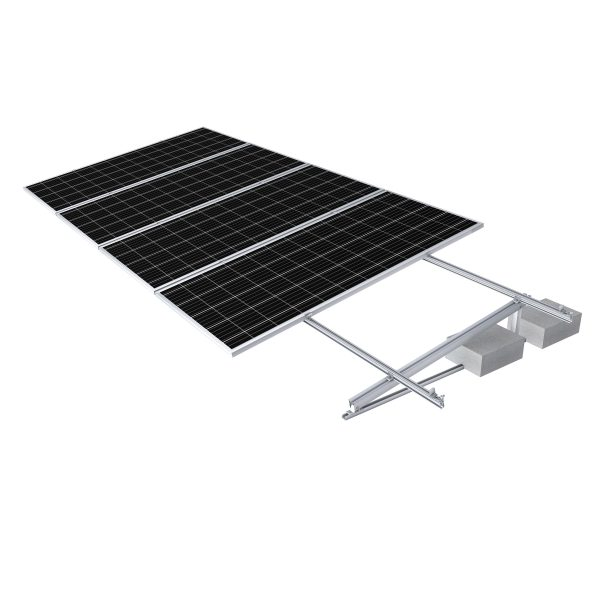 Adjustable Triangle Tilt Ballasted Flat Roof Solar Panel Mounting System PV Aluminium Kit