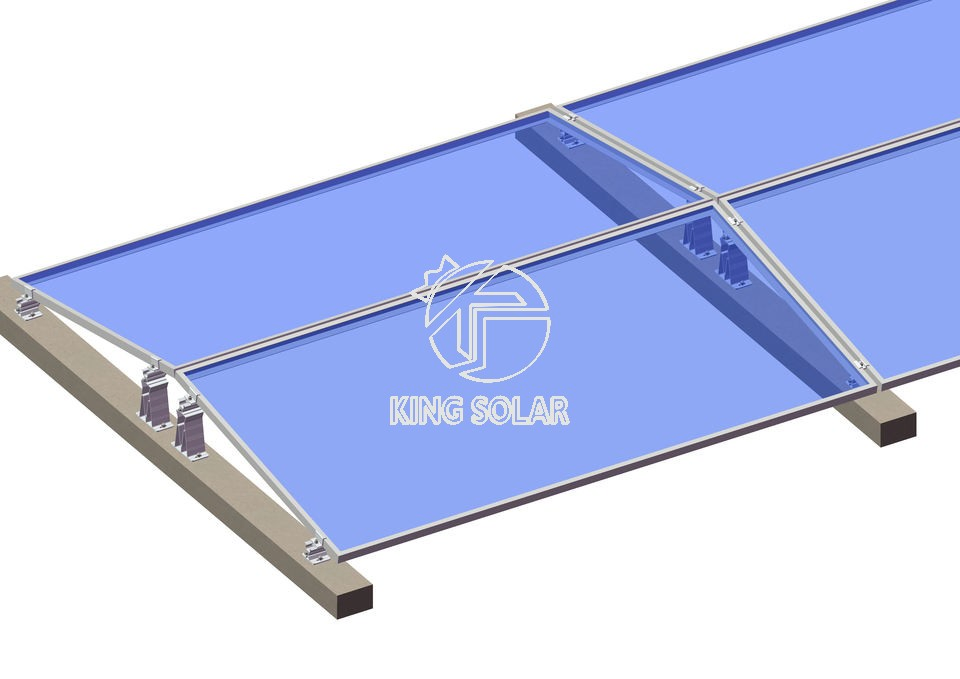 Commercial Solar Panel Ballasted Flat Roof Mounting System