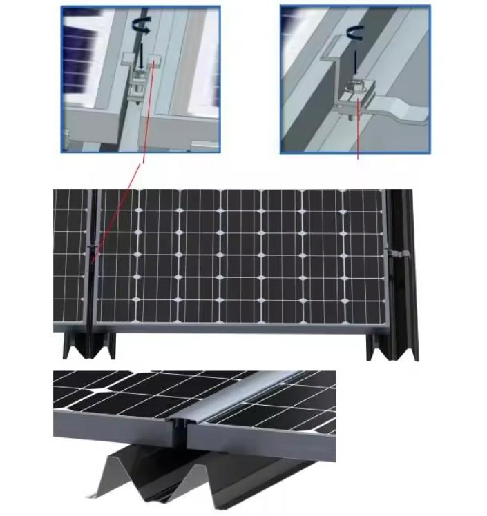 BIPV Aluminum Structure Solar Panel Mounting Roof Mount Support Solar Energy System