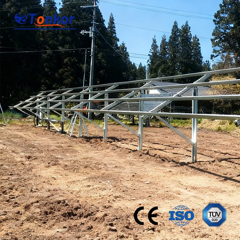 Adjustable Aluminum Single-Pole Solar Ground Mounting Structure for PV Panels