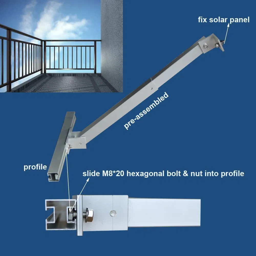 Balcony Solar Mounting System Adjustable Support Suitable for Balcony Railing Angle Adjustable