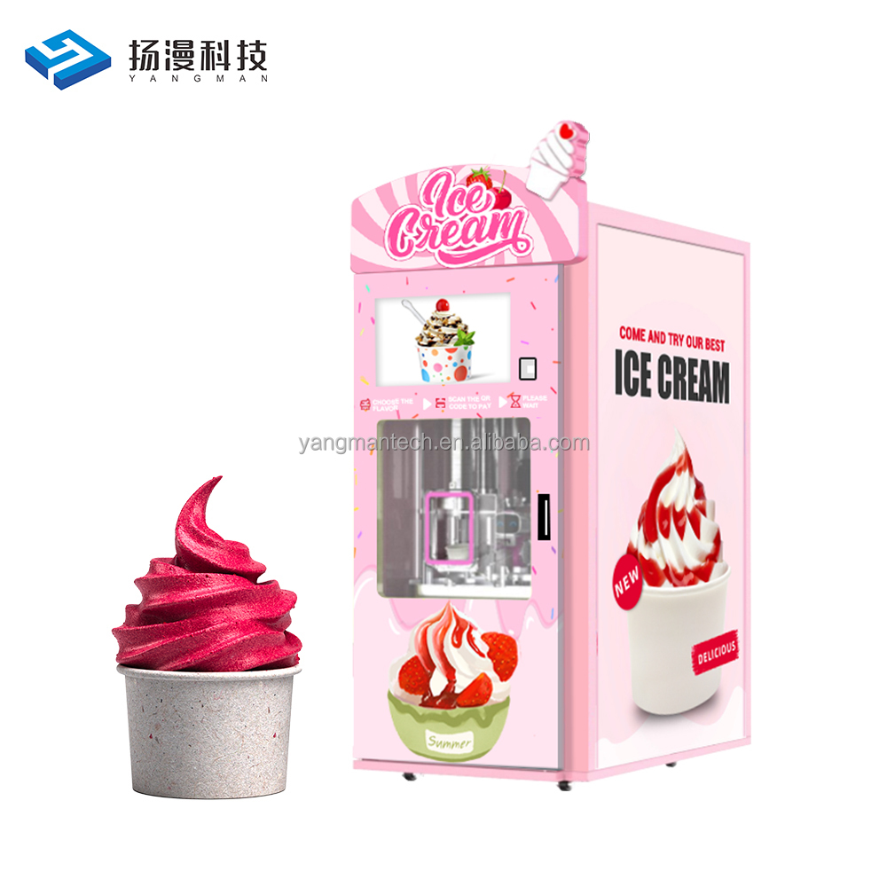 24 Hours Self-Service Soft Ice Cream Vending Machine Multi Flavor Self Service Ice Cream Vending Machine
