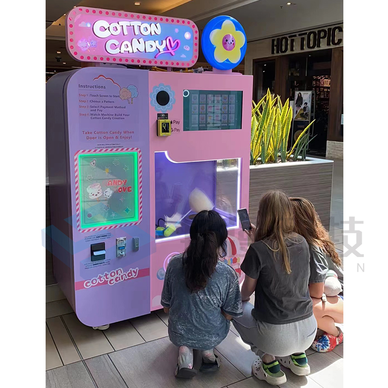 Factory Cotton Candy Machine Commercial Electric Automatic Fancy Robot Cotton Candy Vending Machine