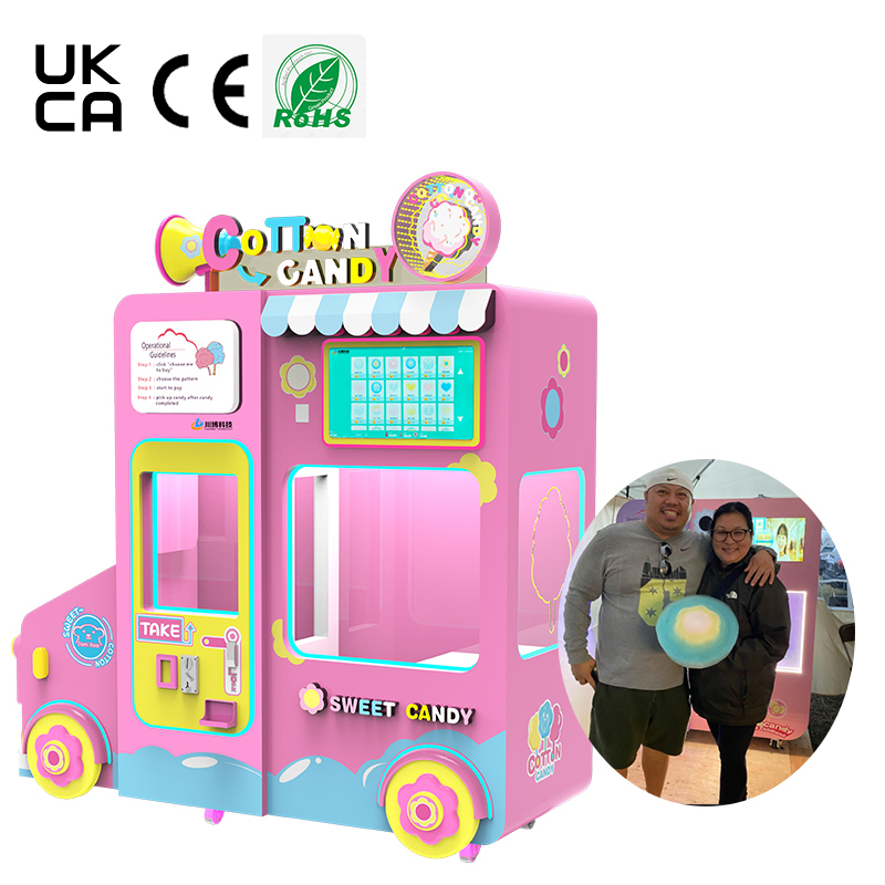 OEM ODM Commercial Cotton Candy Machine Automatic Flower Cotton Candy Vedning Machine Robotic Candy Floss Machine