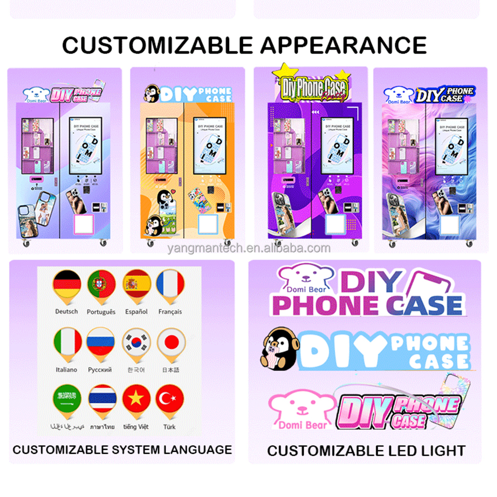 OEM ODM Factory Smart Intelligent Commercial Full Automatic Vending Machine for Phone Cases Self-Service DIY with SDK Function