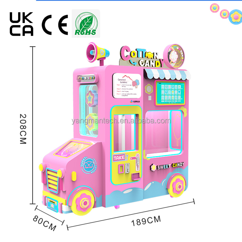 OEM ODM Factory Intelligent Touch Screen Commercial Cotton Candy Fairy Floss Vending Machine Fully Automatic Cotton Candy Robot