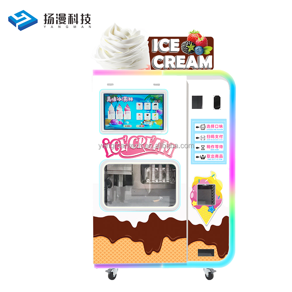 New Arrival Make Money Business Fully Automatically Ice-Cream Maker Robot Soft Ice Cream Vending Machine for Sale