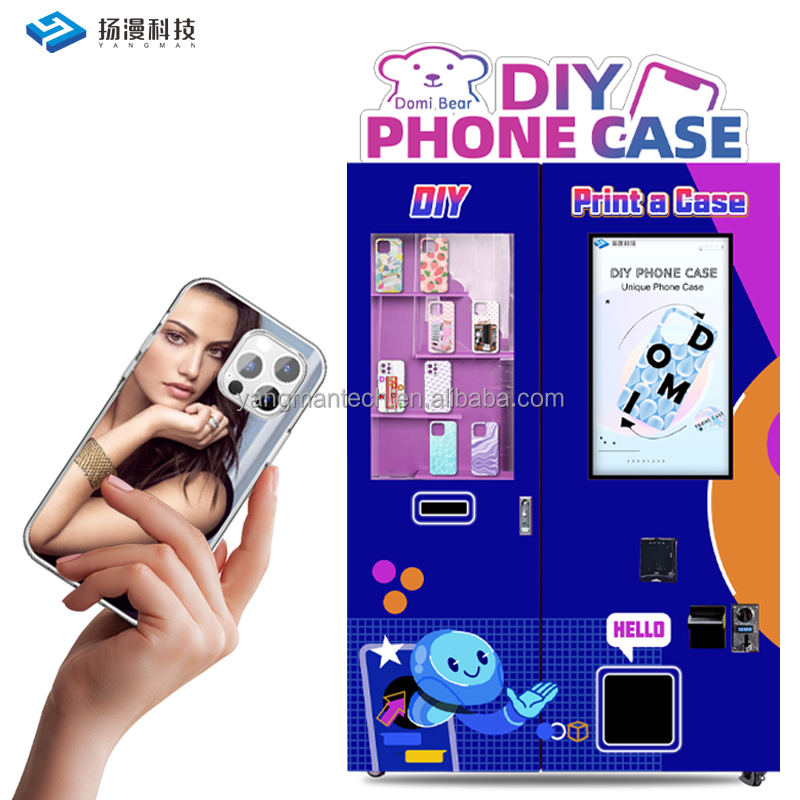 Custom Smart Vending System Profitable  Machine Factory High Profit  DIY Automatic Phone Case Printing Custom Vending Machine