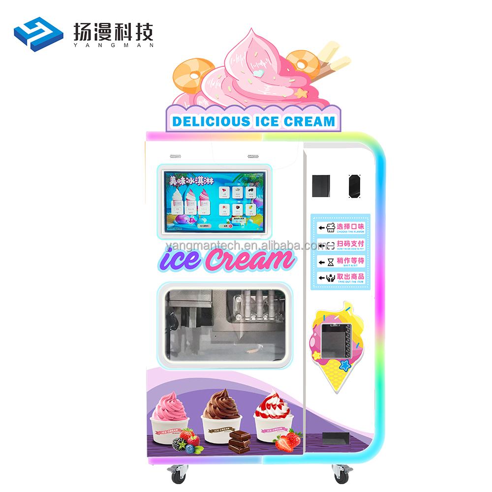 New Style Soft Serve Full Ice Cream Vending Machine Automatic Soft Ice Cream Vending Machine