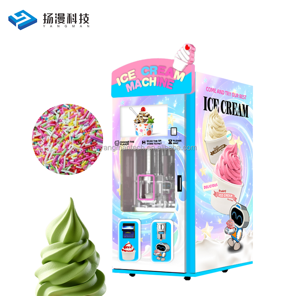 Customized Soft Ice Cream Vending Machine Popular Self Service Automatic Ice-Cream Vending Machine for Shopping Center