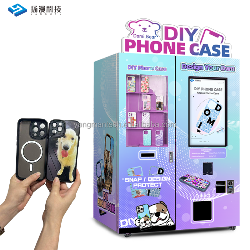 Custom Smart Vending System Profitable  Machine Factory High Profit  DIY Automatic Phone Case Printing Custom Vending Machine