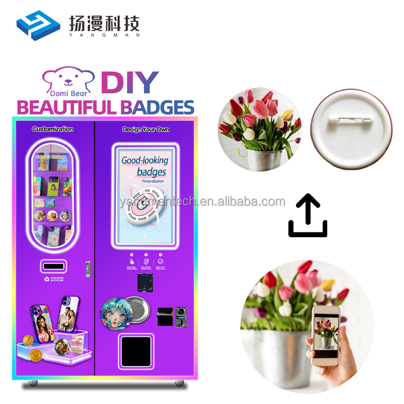 OEM ODM Manufacture Touch Screen Self Service Phone Case Badge Printing Vending Machine Intelligent Automatic DIY Machine