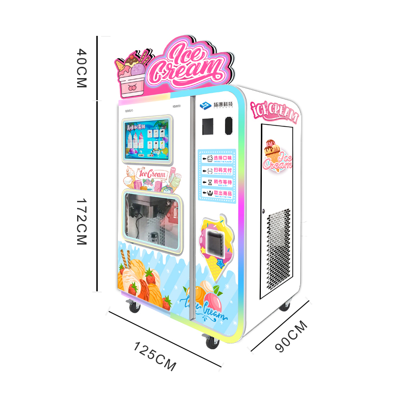 Customized Coin Operated Self-Service Ice Cream Machine Smart Automatic Soft Ice Cream Vending Machine for Business