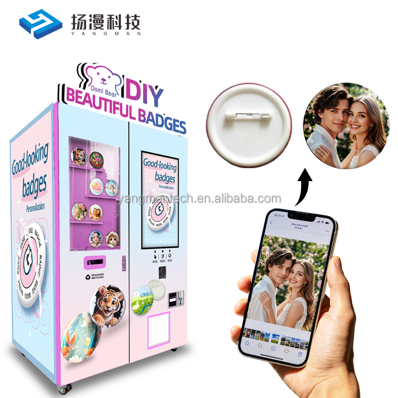Intelligent Automatic Color Phone Case Printing OEM ODM Manufacture Factory Vending Machine DIY Coin Badge Fridge Magnet Machine