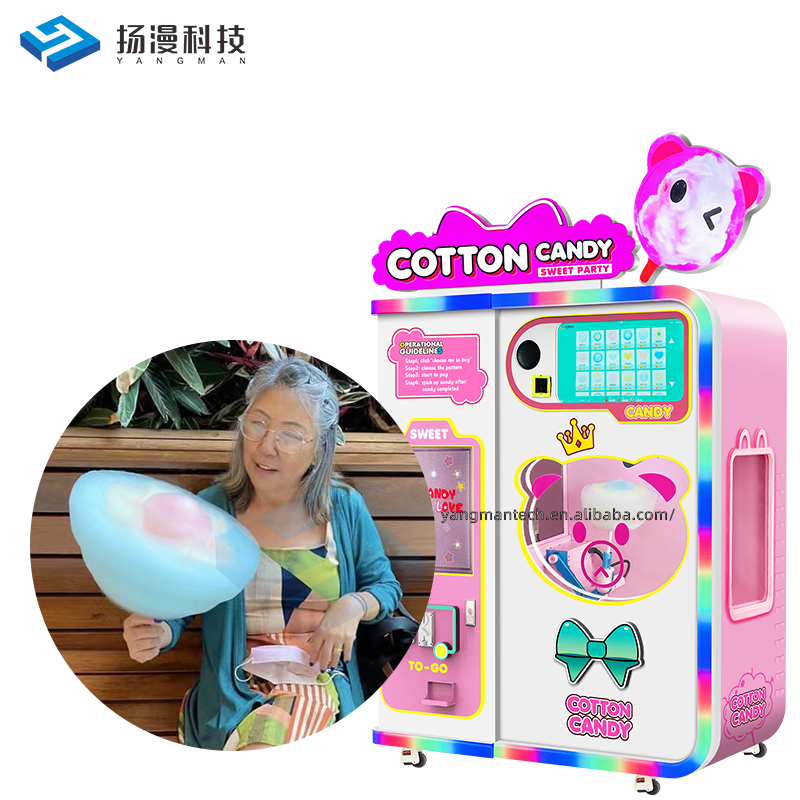 Yangman Technology Factory Amusement Park Automatic Commercial Electric Robot Cotton Candy Vending Machine