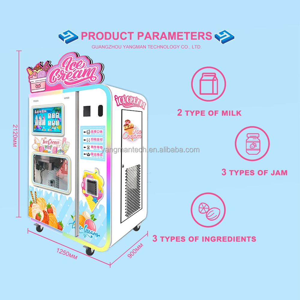New Style Soft Serve Full Ice Cream Vending Machine Automatic Soft Ice Cream Vending Machine