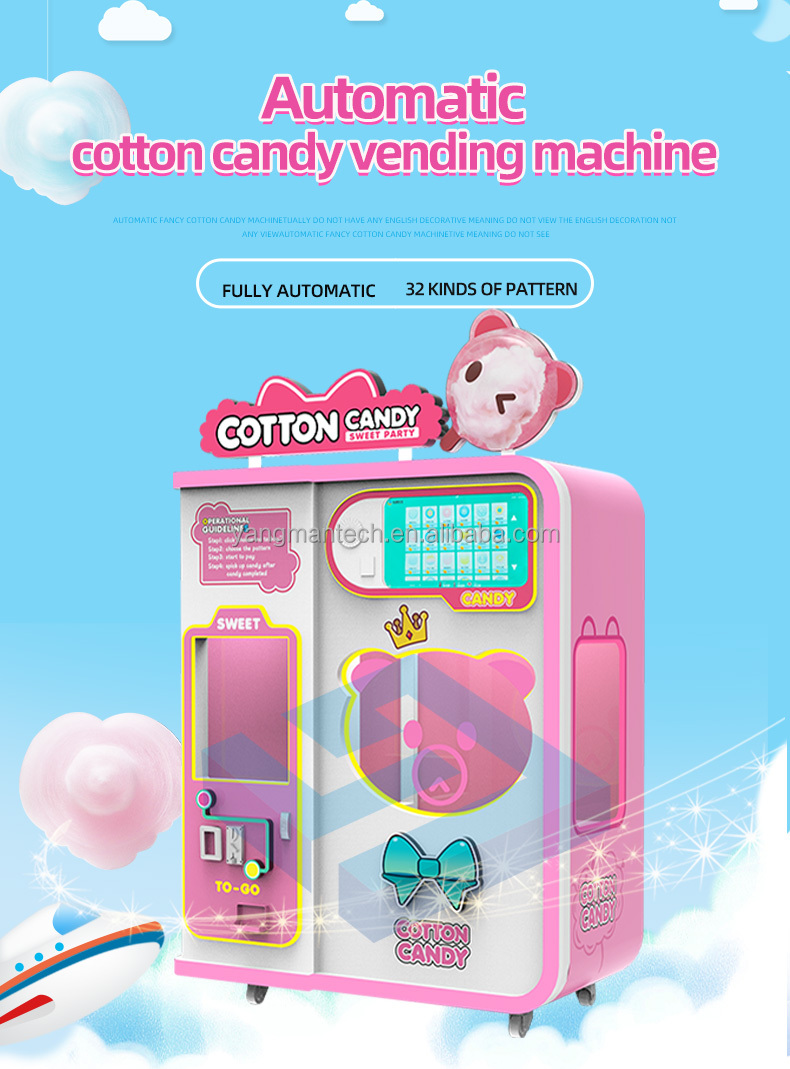 Automatic Cotton Candy Vending Machine Banner