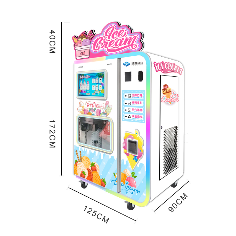Outdoor Full Automatic Ice Cream Vending Machine Self Service Ice Cream Robot for Commercial Activities