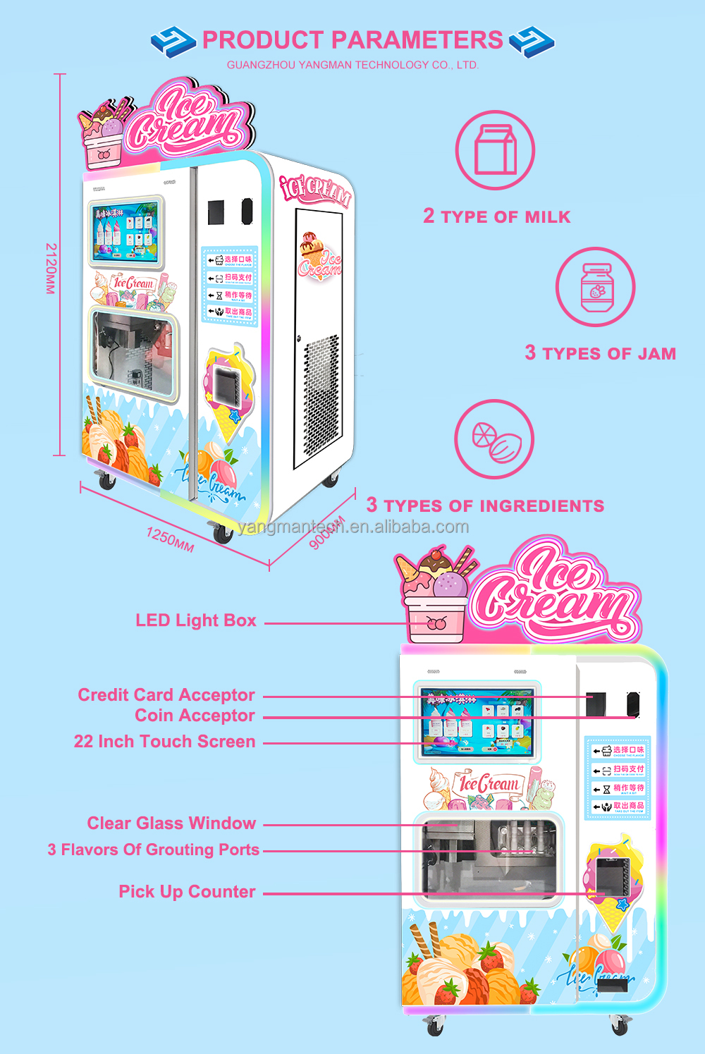 Double Barrel Ice Cream Vending Machine Visual 2