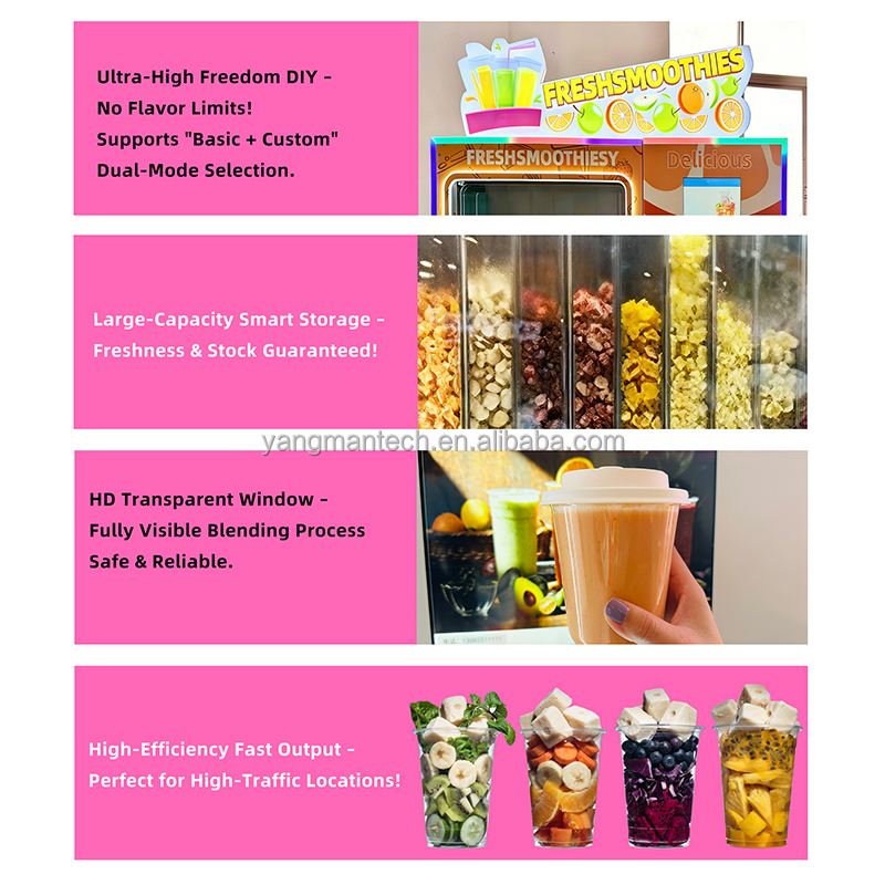 Smart Self-Service Fresh Fruit Smoothie Vending Machine with 32-inch Touch Screen & Multi-Payment Options