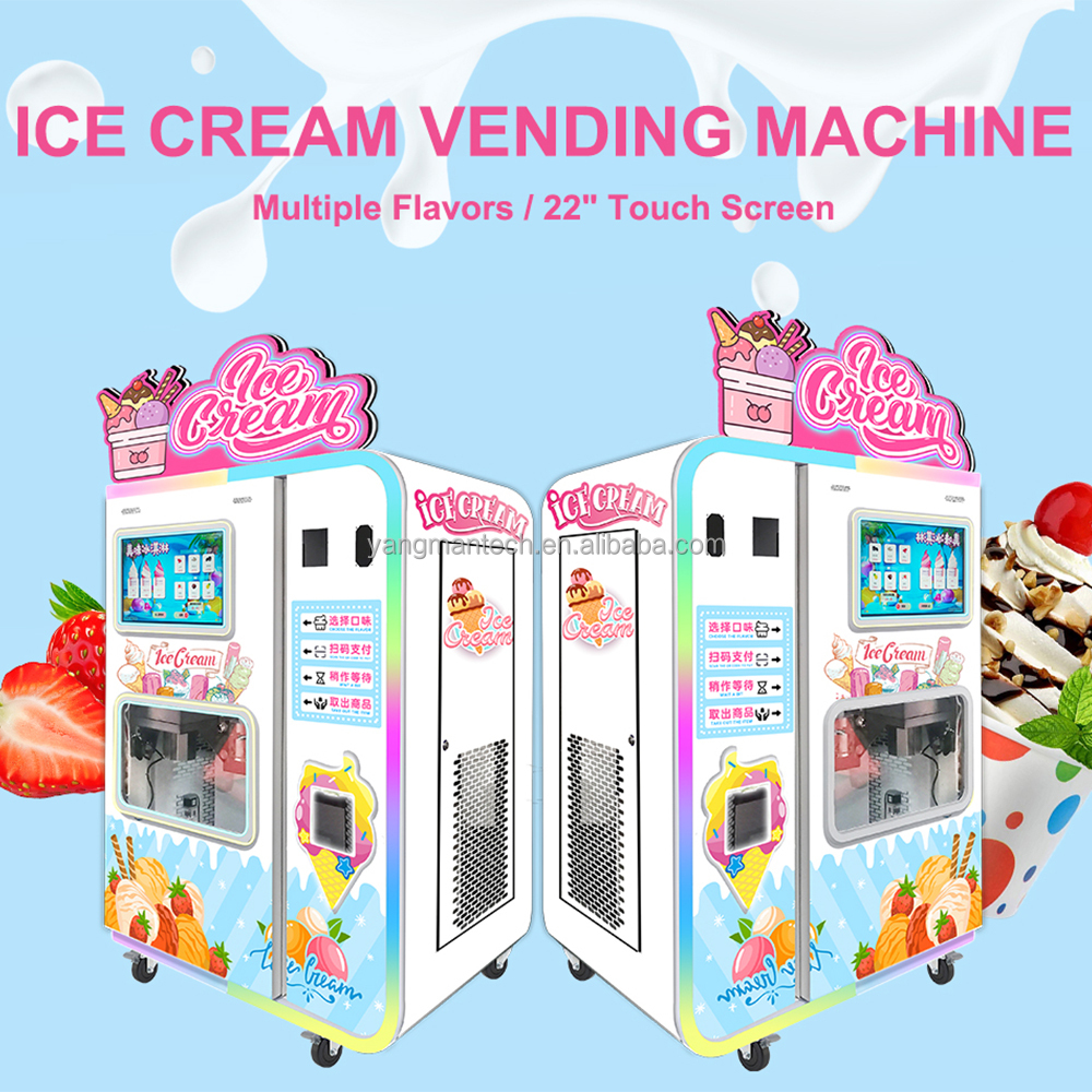 New Arrival Make Money Business Fully Automatically Ice-Cream Maker Robot Soft Ice Cream Vending Machine for Sale